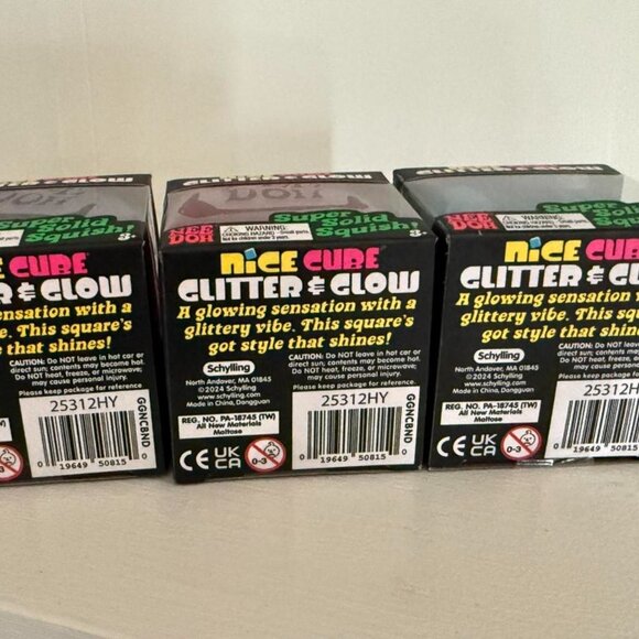 SET OF 3 NeeDoh Glitter and Glow Nice Cube - Picture 3 of 4
